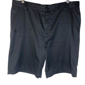 Under Armour Performance Golf Sports Flat Front Shorts Men 38R Black Logo
